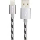 USB-кабель для Apple 8pin Lightning 1м. (Borofone) BX24 Ring, нейлон, серый (6931474703385)