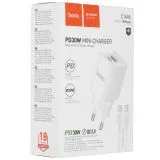 Зарядное устройство HOCO C149A Charm, USB A+C, QC3.0, PD (30W), белый (6942007630337)