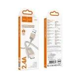 USB-кабель для Apple 8pin Lightning 1м. (HOCO) X110 Honorific, нейлон, золотой (6942007646772)