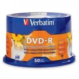 Диск DVD-R Printable 4.7Gb Verbatim 16x Cake 50pcs (43533)