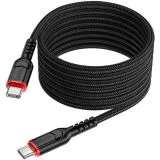 Кабель USB Type-C (M), 2m (HOCO) X59 Victory PD (60W), черный, нейлон (6931474794178)