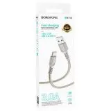 Кабель USB2.0 AM -> Type-C, 1m (Borofone) BX116 Certain, нейлон, серый (6941991119828)