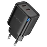 Зарядное устройство Borofone BA84A Flare, USB C, PD (30W), + кабель Type-C - 8pin, черный (6941991117411)