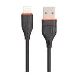 USB-кабель для Apple 8pin 1м. (Borofone) BX17 Enjoy, силикон, черный (6957531099437)