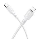 Кабель USB Type-C (M), 1m (Borofone) BX116 Certain PD (60W), белый, нейлон (6941991119842)