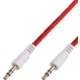 Кабель Audio AUX 3.5мм (m) -> 3.5мм (m) 1м (Rexant), красный в оплётке (18-4076)