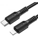 USB-кабель Type-C - Apple 8pin 1м. (Borofone) BX113 Lenny, PD 27W, ткань, черный (6941991119712)