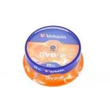 Диск DVD-R 4.7Gb Verbatim 16x Cake 25pcs, цена за 1шт (43522)
