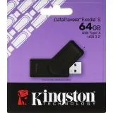 USB Flash-накопитель 64Gb USB 3.2 (KINGSTON, DataTraveler Exodia S) черный (DTXS/64GB)