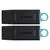 USB Flash-накопитель 64Gb USB 3.2 (KINGSTON, DataTraveler Exodia) Black/Teal, упаковка 2шт (DTX/64GB-2P)