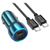 Автомобильное зарядное устройство HOCO Z48 Tough, USB C+C, QC3.0, PD(20W), синий+ кабель Type-C Type (6931474795045)