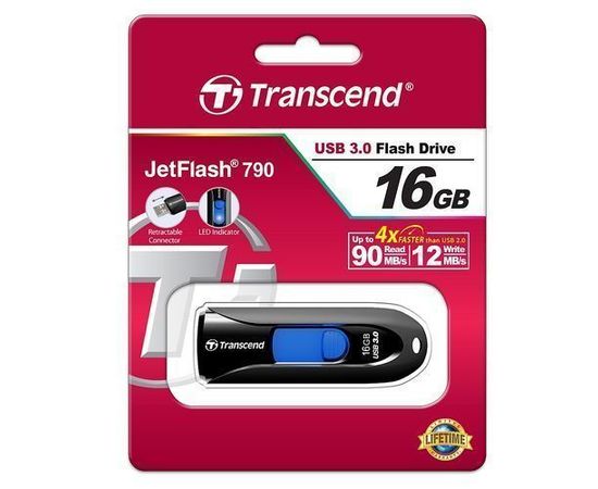 USB Flash-накопитель 16Gb USB 3.0 (Transcend, JetFlash) (TS16GJF790K)