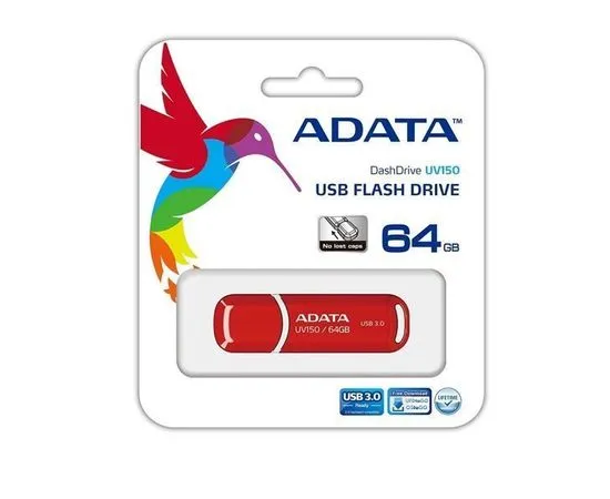USB Flash-накопитель 64Gb USB 3.0 (ADATA, UV150) красный (AUV150-64G-RRD), фото 2