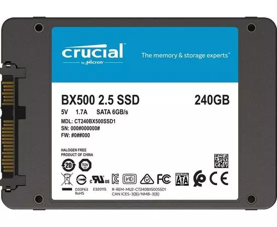 Накопитель SSD 240Gb Crucial BX500 (CT240BX500SSD1), фото 2