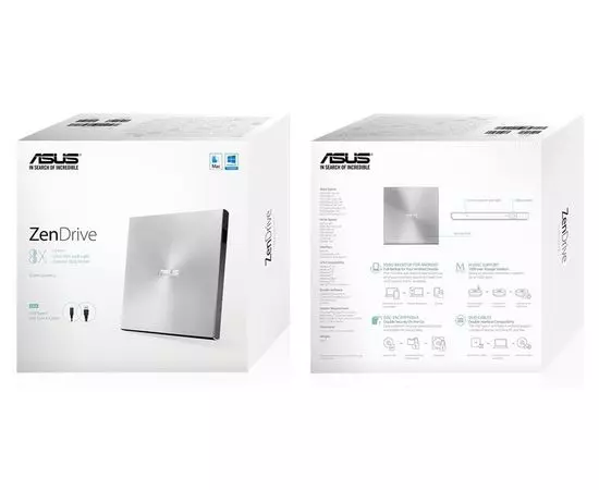 Внешний привод DVD-RW ASUS SDRW-08U9M-U/SIL/G/AS Silver, Цвет: Серебристый, фото 4