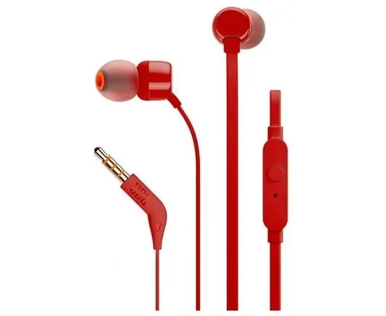 Наушники с микрофоном JBL T110 Red (JBLT110RED)