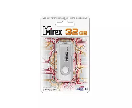 USB Flash-накопитель 32Gb (Mirex, Swivel) белый (13600-FMUSWT32)