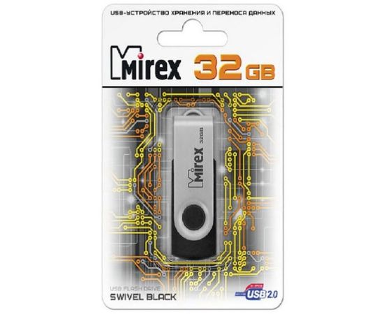 USB Flash-накопитель 32Gb (Mirex, Swivel) черный (13600-FMURUS32)