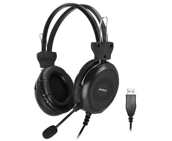 Наушники с микрофоном A4 Tech HU-30, USB, черный