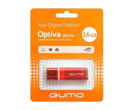 USB Flash-накопитель 16Gb (QUMO, Optiva 01) красный (QM16GUD-OP1-RED)
