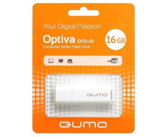 USB Flash-накопитель 16Gb (QUMO, Optiva 01) белый (QM16GUD-OP1-WHITE)
