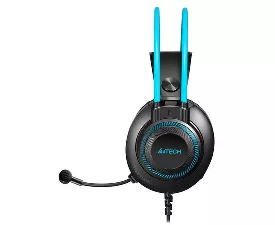 Наушники с микрофоном A4 Tech Fstyler FH200U, USB, черный/голубой (FH200U BLUE), фото 2