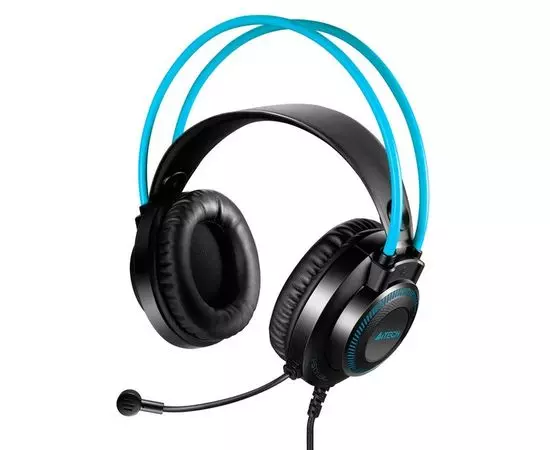 Наушники с микрофоном A4 Tech Fstyler FH200U, USB, черный/голубой (FH200U BLUE), фото 3