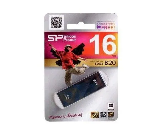 Флеш память Silicon Power 16Gb USB 3.0 Blaze series B20 Black (SP016GBUF3B20V1K)