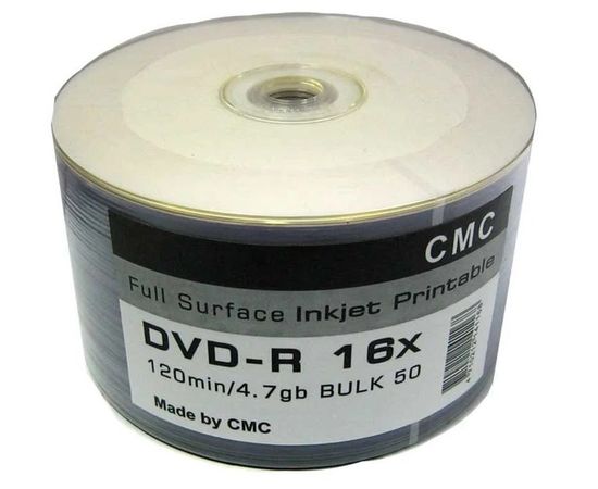 Диск DVD-R Printable 4.7Gb CMC 16x Bulk 50pcs