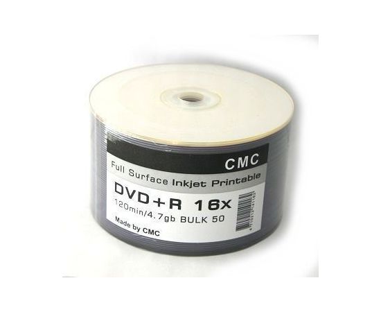 Диск DVD+R Printable 4.7Gb CMC 16x Bulk 50pcs Full Ink (41182)