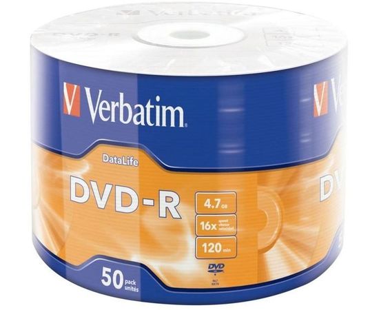 Диск DVD-R 4.7Gb Verbatim 16x Bulk 50pcs (43791)