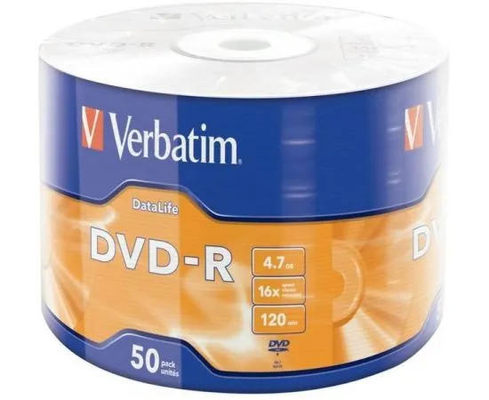 Диск DVD-R 4.7Gb Verbatim 16x Bulk 50pcs (43791)