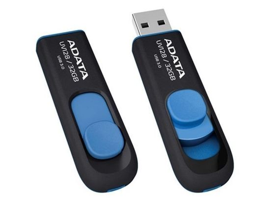 USB Flash-накопитель 32Gb USB 3.0 (ADATA, UV128) черный/синий (AUV128-32G-RBE)