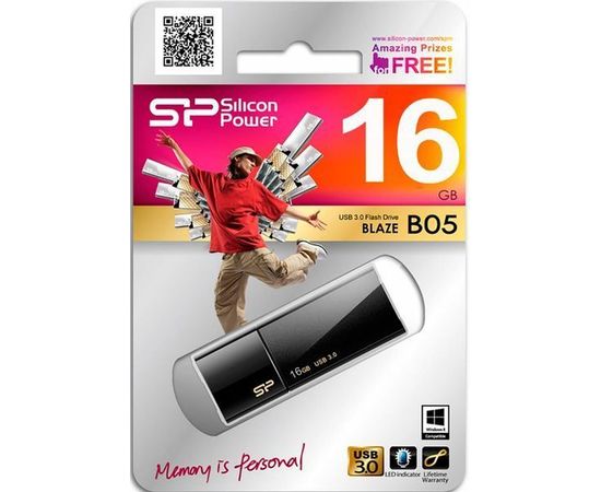 USB Flash-накопитель 16Gb USB 3.0 (Silicon Power, Blaze series B05) Black (SP016GBUF3B05V1K)