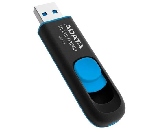 USB Flash-накопитель 128Gb USB 3.0 (ADATA, UV128) Черный/синий (AUV128-128G-RBE)