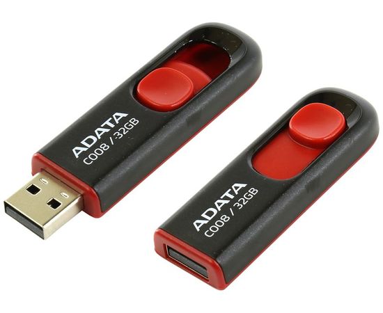 USB Flash-накопитель 32Gb (ADATA, Classic C008) Black (AC008-32G-RKD)