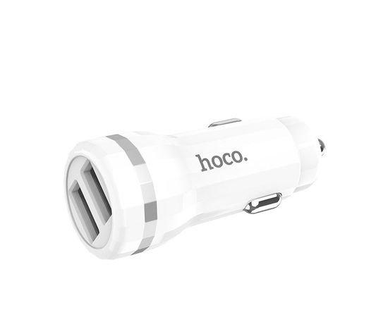 Автомобильное зарядное устройство HOCO Z27 Staunch, USB A+A, + каб. micro USB, белый (6957531092865)