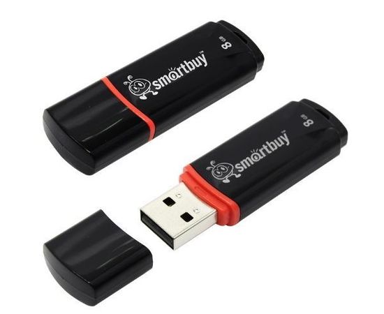 USB Flash-накопитель 8Gb (Smartbuy, Crown) Black (SB8GBCRW-K)