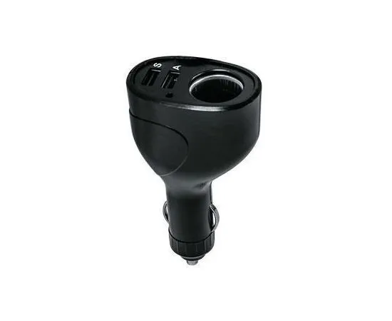 Разветвитель автоприкуривателя GINZZU GA-4715UB АЗУ 5В/3.0A, 2xUSB, 1 розетка