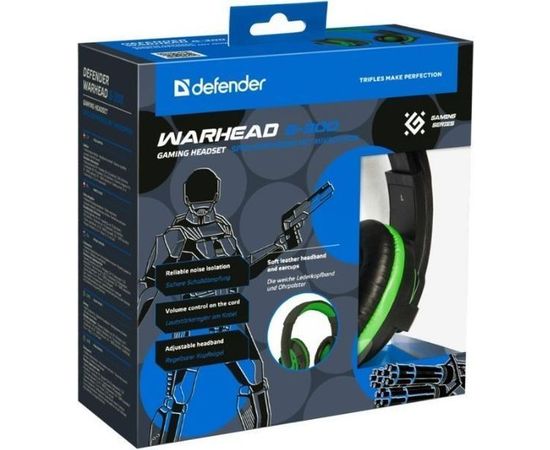 Наушники с микрофоном DEFENDER GAMING WARHEAD G-300 GREEN (64128)