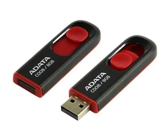 USB Flash-накопитель 8Gb (ADATA, C008) черный (AC008-8G-RKD)
