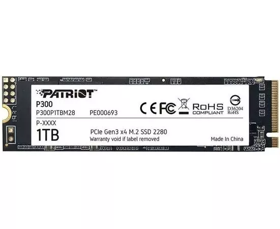 Накопитель SSD M.2 1Tb Patriot P300 (P300P1TBM28)