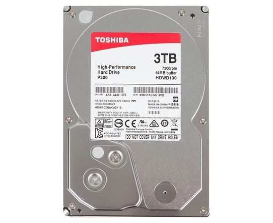 Жесткий диск Toshiba 3Tb P300 (HDWD130UZSVA)