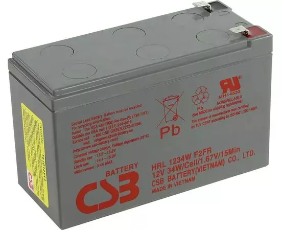Батарея для ИБП, 12V, 9Ah (CSB) (HRL 1234W)