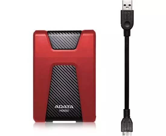 Внешний жесткий диск ADATA 2Tb USB3.1 HD650 Red (AHD650-2TU31-CRD), Цвет: Красный, фото 3
