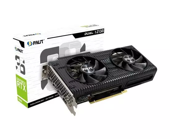 Видеокарта Palit RTX3060 12GB GDDR6 Dual LHR (NE63060019K9-190AD), фото 4