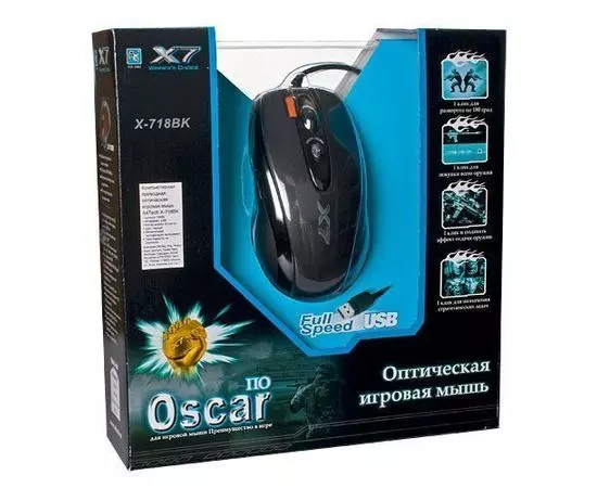 Мышь A4 Tech X718BK Black USB (X-718BK), фото 2