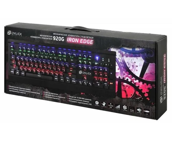 Клавиатура Oklick 920G IRON EDGE черный USB LED, фото 5