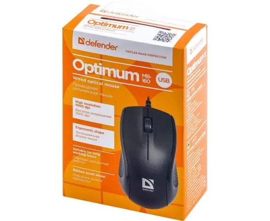 Мышь Defender Optimum MB-160 black (52160), фото 4