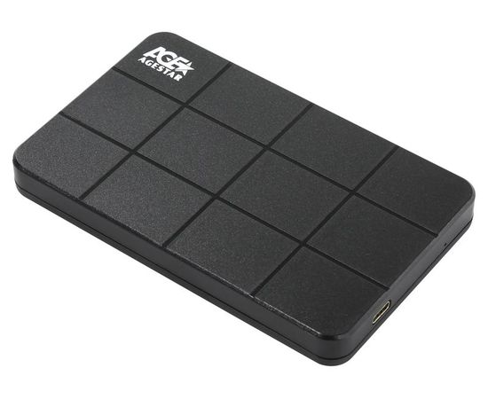 Карман для винчестера SATA 2.5" -> USB3.0 Type-С (AGESTAR) Black (3UB2P1C)